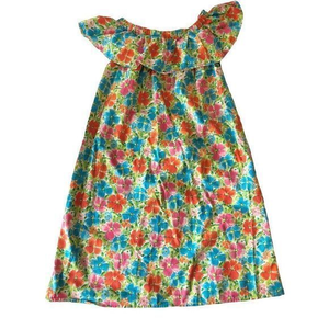 Land's End Floral Ruffle Off‎ The Shoulder Dress Girls Large 14 Summer Sundress